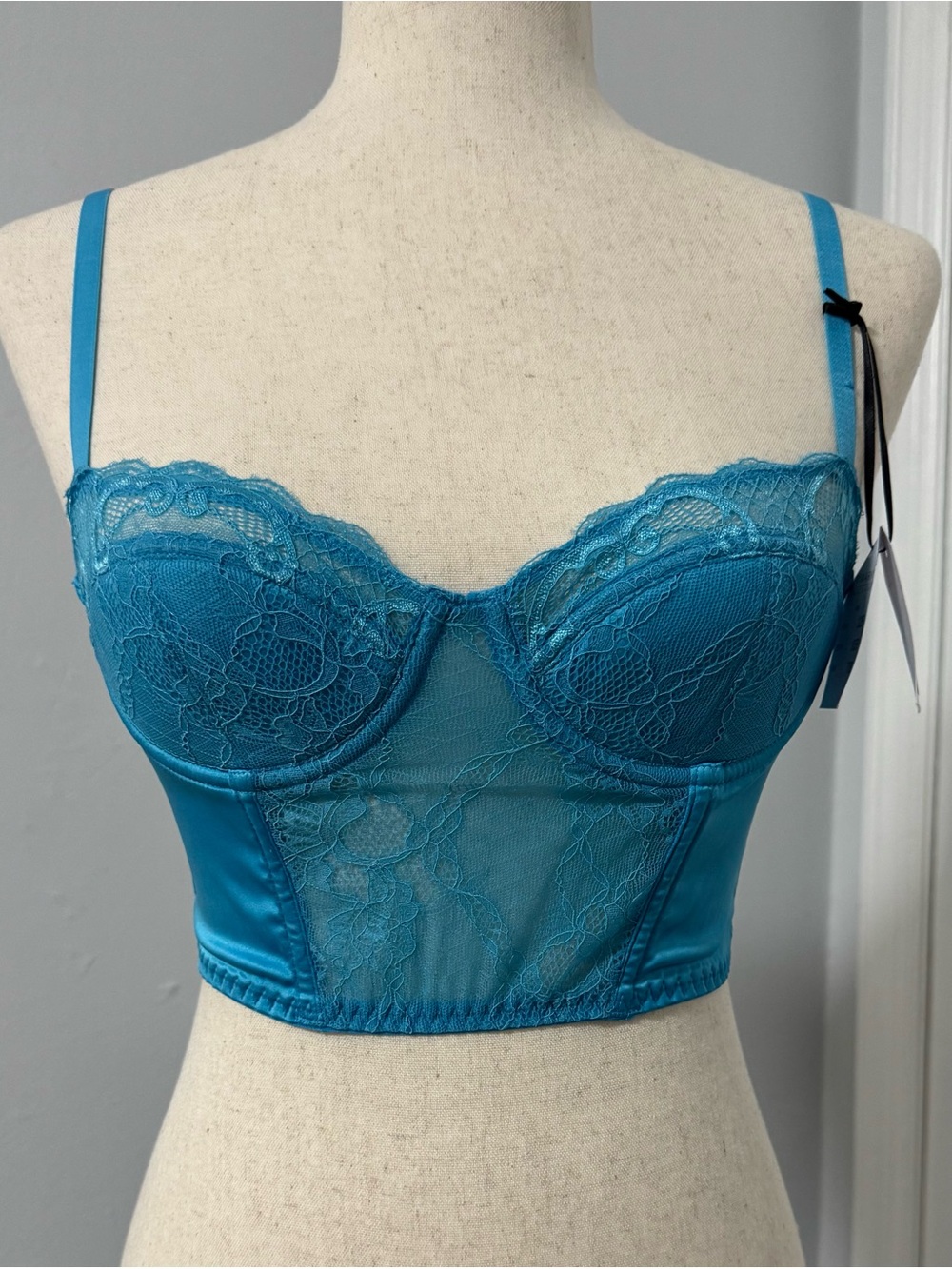 Primark Teal Lace Longline Bustier Bra